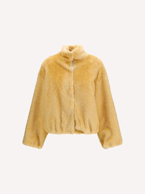 forte_forte Chevron faux fur Bomber Jacket