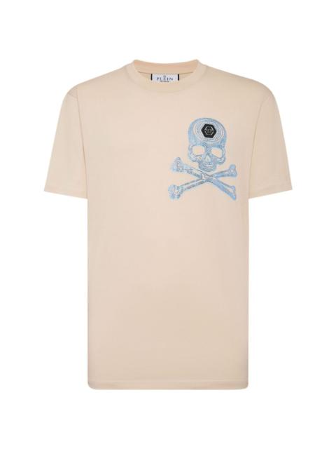 crystal-embellished skull-print cotton T-shirt