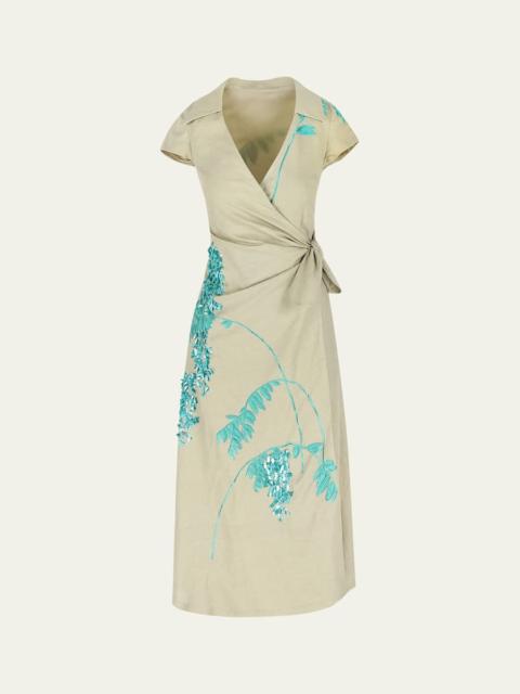 BERNADETTE Embellished Wrap Dress