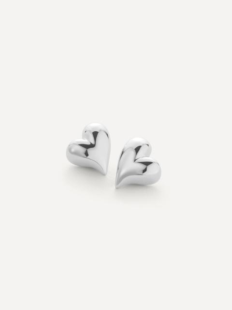 JENNY BIRD Silver-Plated Art Heart Symmetrical Button Stud Earrings