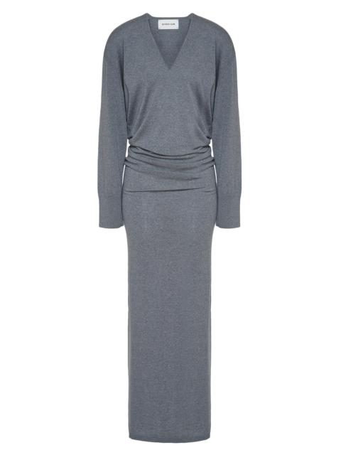 armarium Women's Elva Merino Wool-Cashmere Draped Maxi Dress - Medium Grey Melange