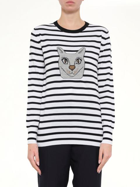 Loewe Cat Sweater Stripes in Black
