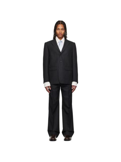 Dries Van Noten Gray Wool Two-Piece Suit