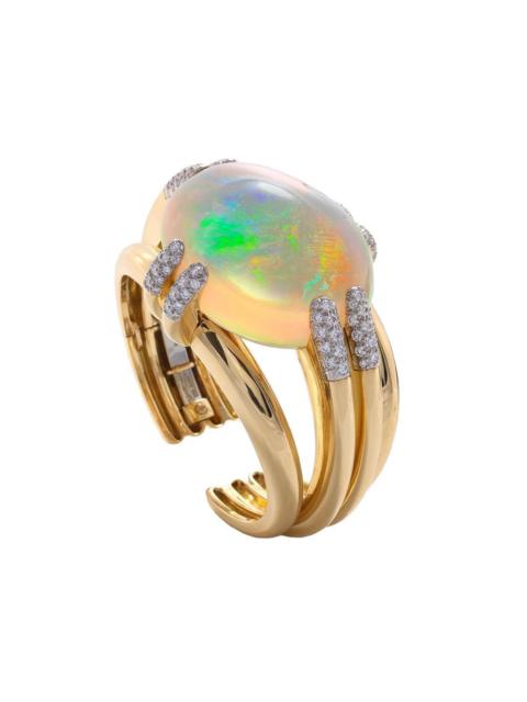 DAVID WEBB Opal Notre Dame Cuff Bracelet