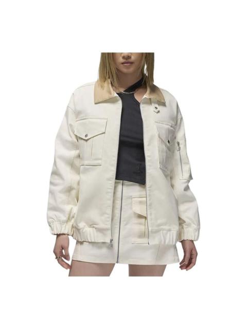 Jordan (WMNS) Air Jordan Renegade Jacket Asia Sizing 'Sail Brown' FN5675-133