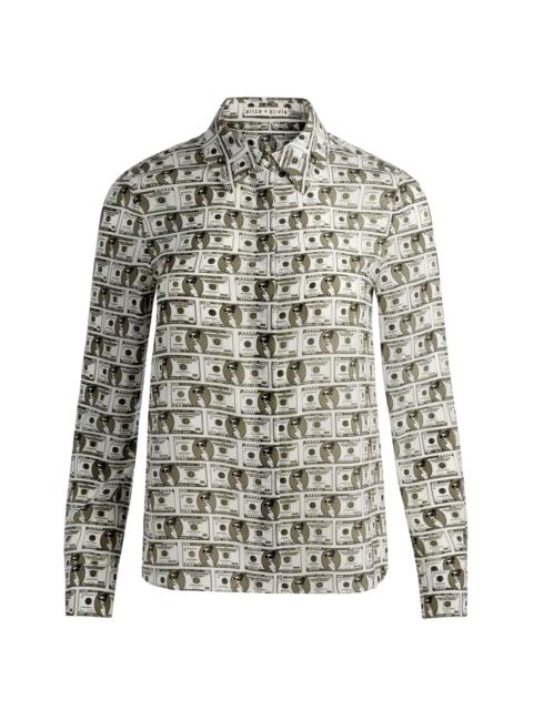 Alice + Olivia WILLA STACEFACE SILK BLOUSE