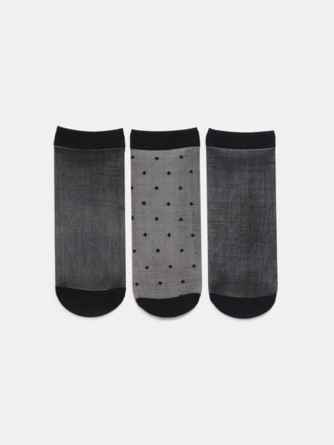 dolce vita 3 PACK DITSY DOT SHEER ANKLET SOCKS BLACK