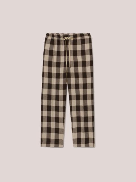 Nanushka JAIN - Lightweight gingham tile print pants - Brown&Ecru