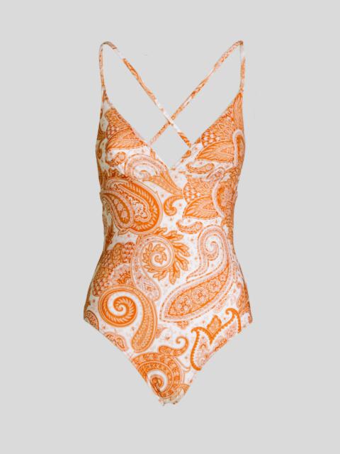 Etro LIQUID PAISLEY ONE-PIECE BEACH COSTUME