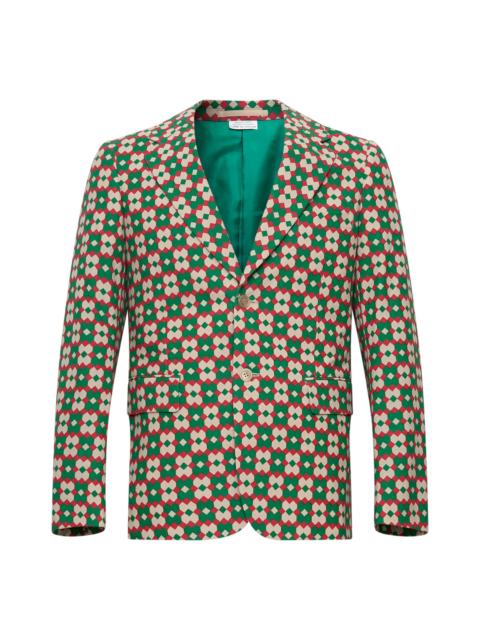 Comme des Garçons Homme Plus Multi-Colour Diamond Print Pattern Blazer