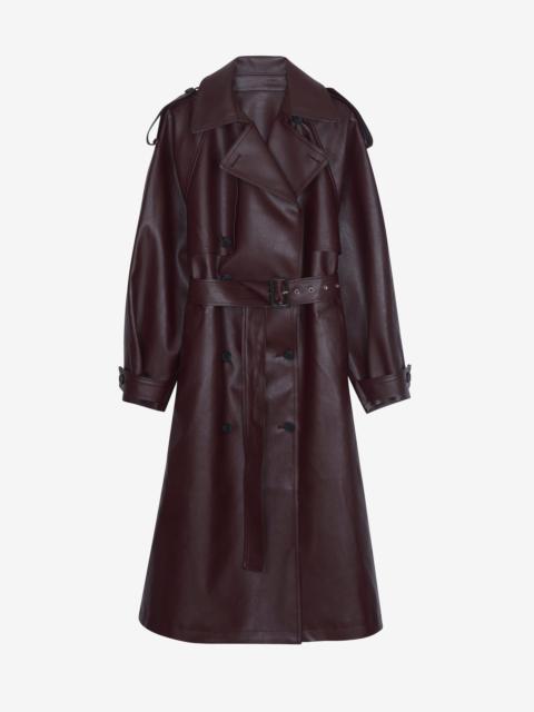 The Frankie Shop Vandve Faux Leather Trench - Burgundy
