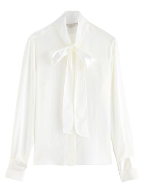 Stripe-jacquard satin shirt