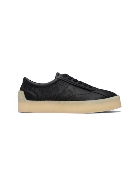 HUGO Black Grained Leather Sneakers