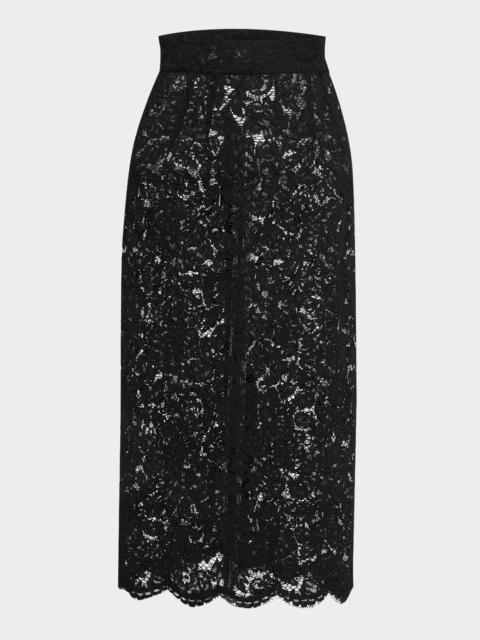 Dolce & Gabbana Lace Scalloped-Hem Midi Skirt