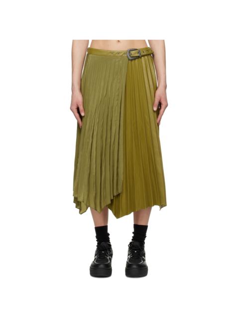 Andersson Bell Nicola pleated 비대칭 midi 스커트