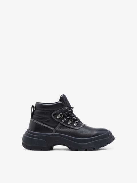 Leather lace-up boots
