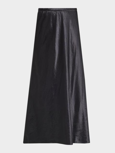 EILEEN FISHER Crinkled Satin Straight Midi Skirt