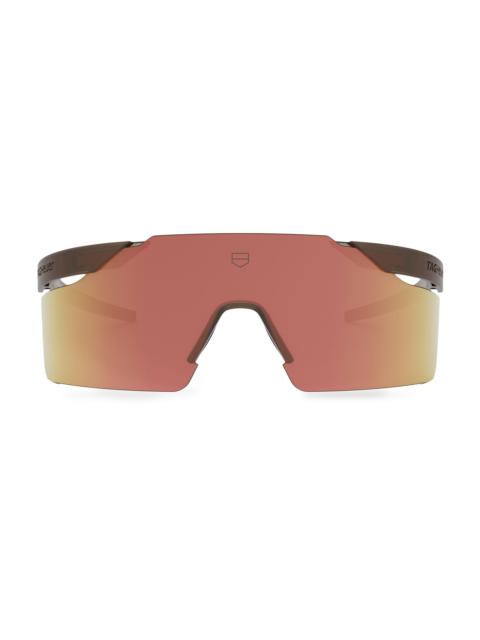 TAG Heuer Men's Shield 149MM Mask Sunglasses - Brown Orange