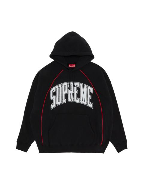 Supreme Supreme Boxy Piping Arc Hooded Sweatshirt 'Black'