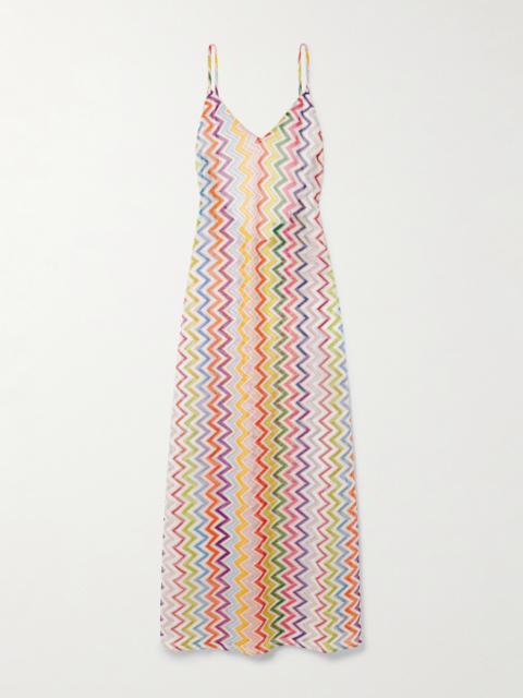 Missoni Striped Metallic Crochet-knit Maxi Dress