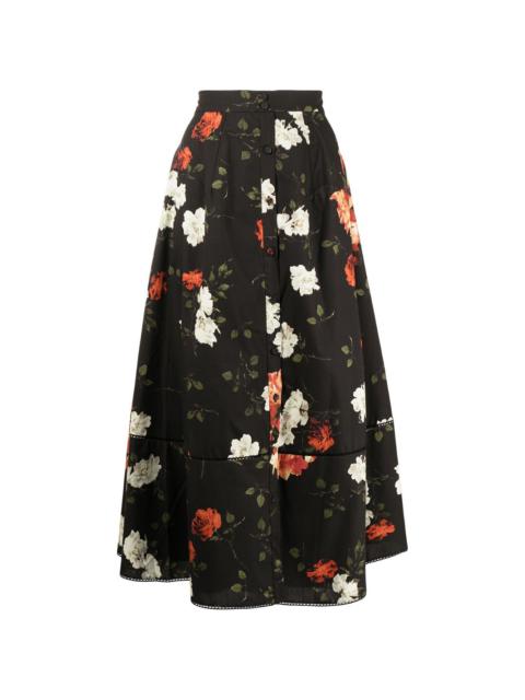 Erdem floral-print pleated skirt