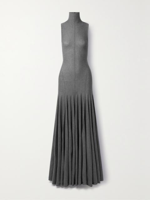 KHAITE Romee Open-back Draped Merino Wool Maxi Dress