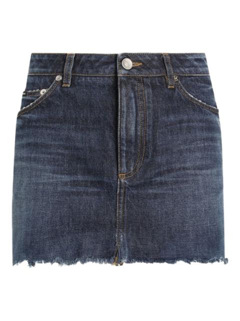 Dolce & Gabbana frayed mini denim skirt