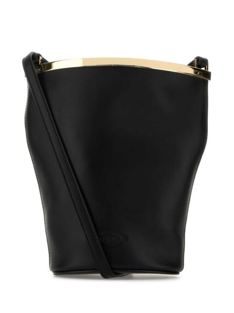 Tod's Tod's Women Black Leather Magenta Bucket Bag