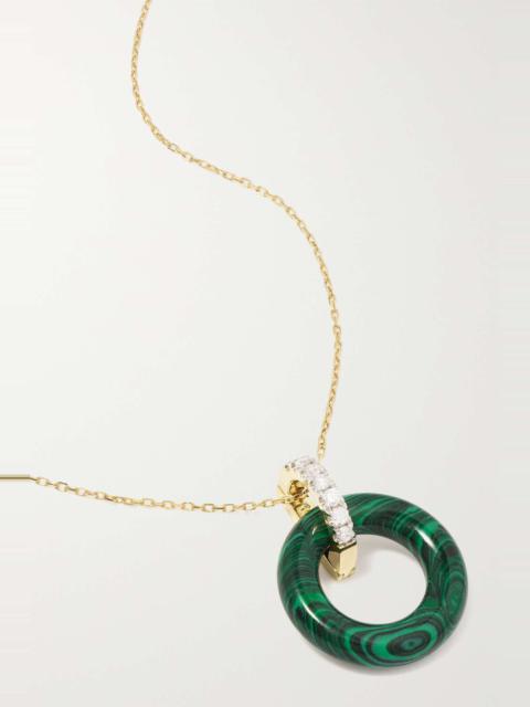 MATEO Donut 14-karat gold, lapis lazuli and diamond necklace