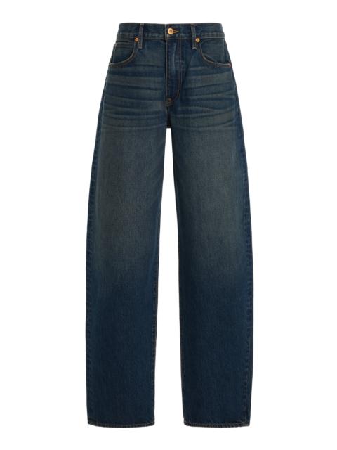 SLVRLAKE Ella Rigid Mid-Rise Curved-Leg Jeans dark wash