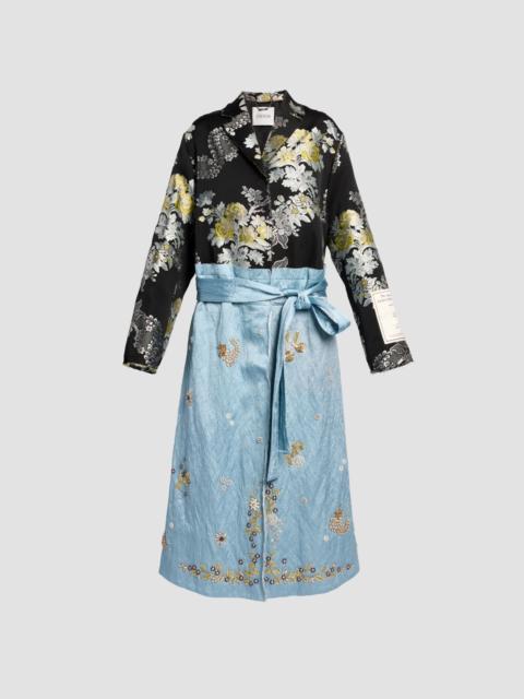 Erdem TEXTURED SATIN WRAP COAT