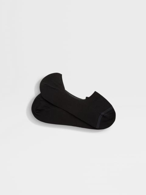ZEGNA BLACK COTTON BLEND SOCKS