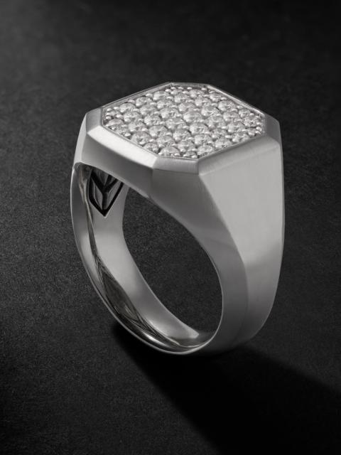 DAVID YURMAN Streamline® Sterling Silver Diamond Signet Ring