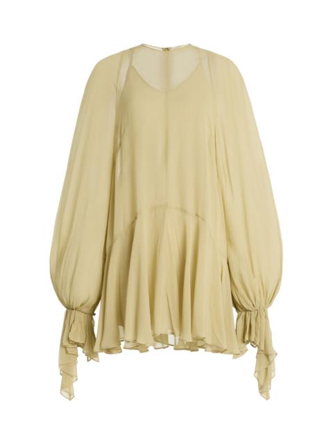 De La Vali Terran Georgette Mini Dress ivory