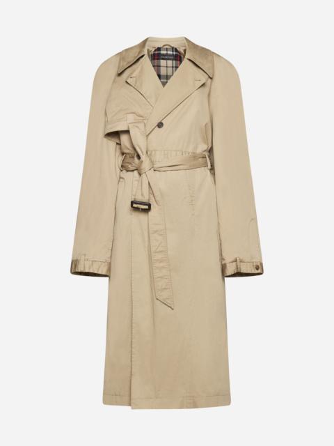 BALENCIAGA Off-shoulder Trench Coat in Beige
