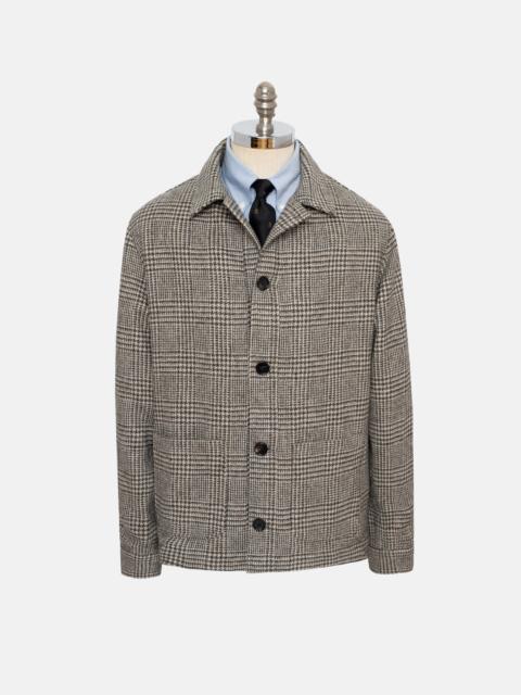 J. PRESS MADE-IN-ENGLAND BLACK & CREAM CHEVIOT TWEED CHORE COAT