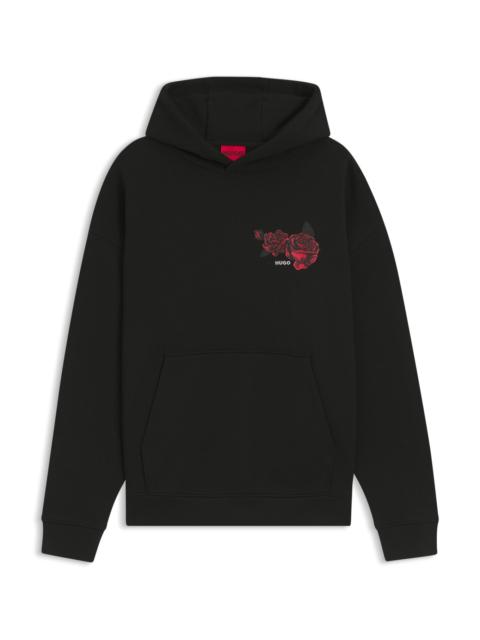 HUGO ROSE-ARTWORK HOODIE IN COTTON TERRY