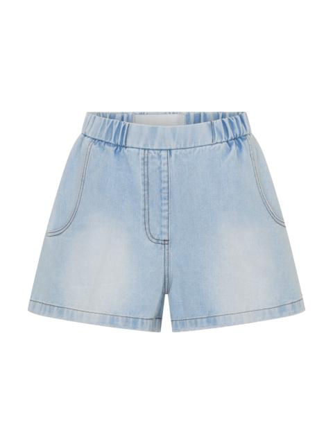 ONE TEASPOON Funks High Waist Elasticated Flippy Denim Shorts - Blue Latte