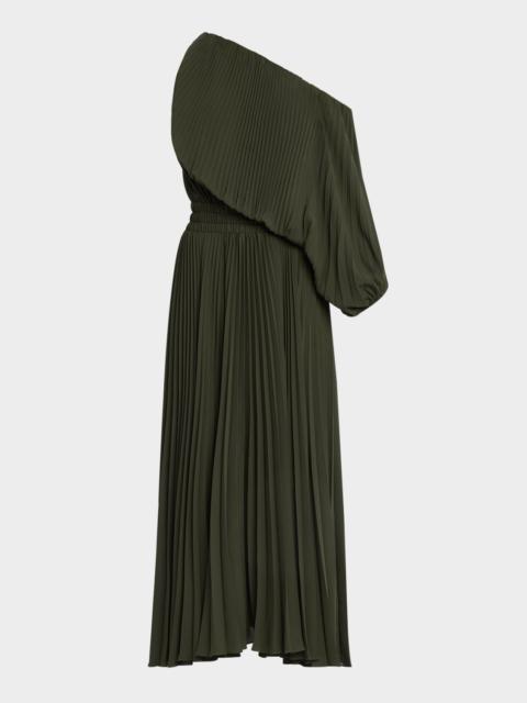 A.L.C. Mara Pleated Asymmetric Dress