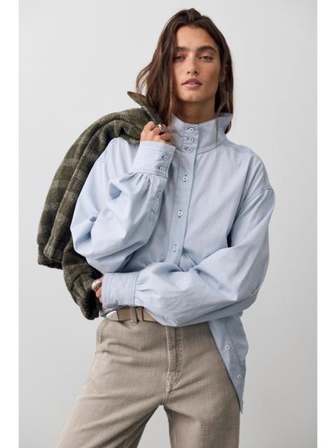 FREE PEOPLE We The Free Saturday Sunday Funnel Neck Button Down Shirt