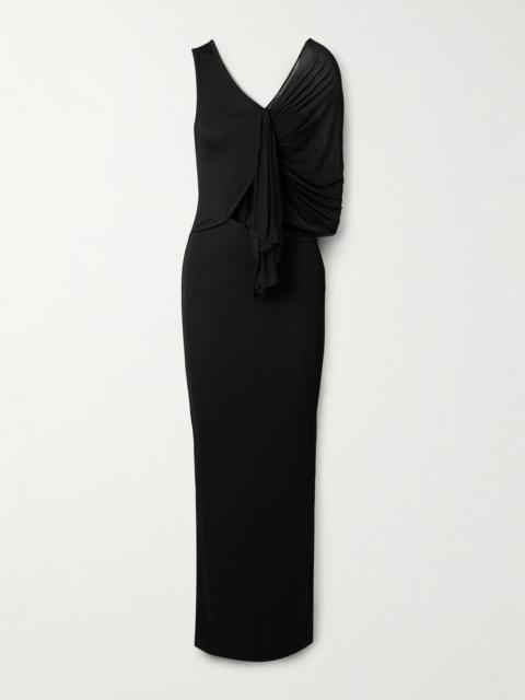 CHRISTOPHER ESBER Seneca Swirl Convertible Draped Ribbed-knit And Jersey Gown