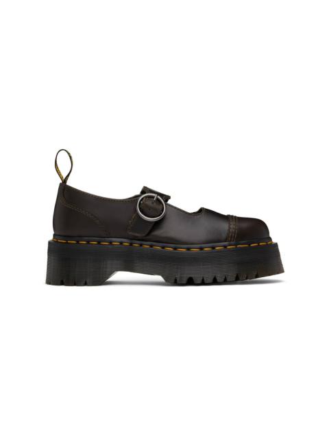 Dr. Martens Brown Addina Orleans Leather Platform Loafers