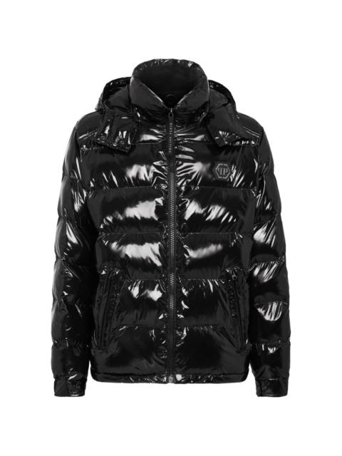 PHILIPP PLEIN Hexagon logo-plaque padded jacket