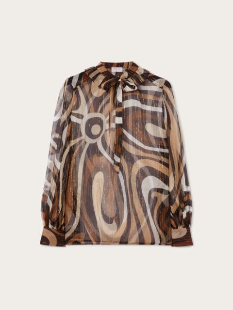 PUCCI MARMO PRINT CREPONNE BLOUSE