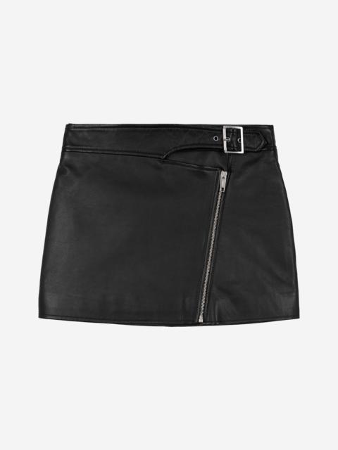 The Kooples LEATHER SKIRT WITH BLACK ZIP