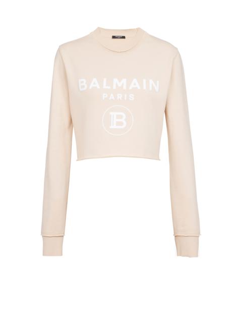 Balmain EXCLUSIVE - Cropped sweatshirt with Balmain logo print