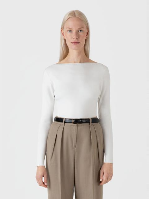 Sunspel Viscose Slash Neck Top