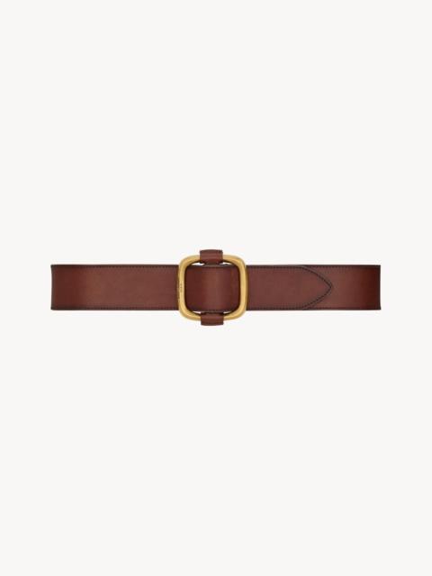 SAINT LAURENT OVAL WIDE BELT IN LEATHER