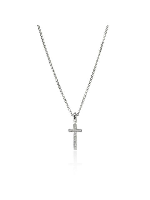 JOHN HARDY JH Essential Cross Necklace, Sterling Silver, Diamonds