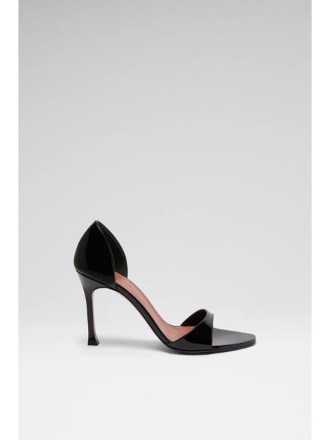Amina Muaddi AGNESE SANDAL BLACK PATENT